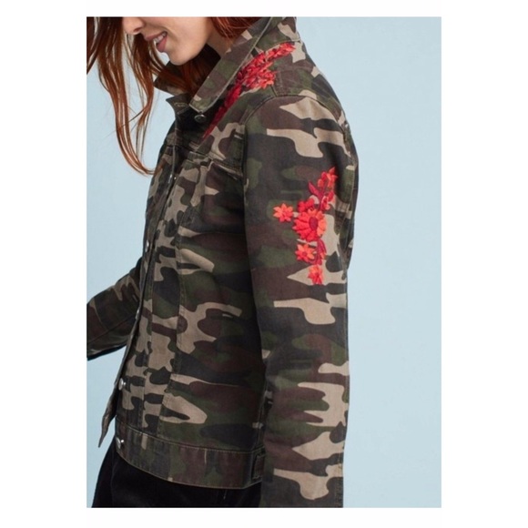 NWOT - Pilcro Embroidered Camo Jacket, XL - Picture 5 of 15